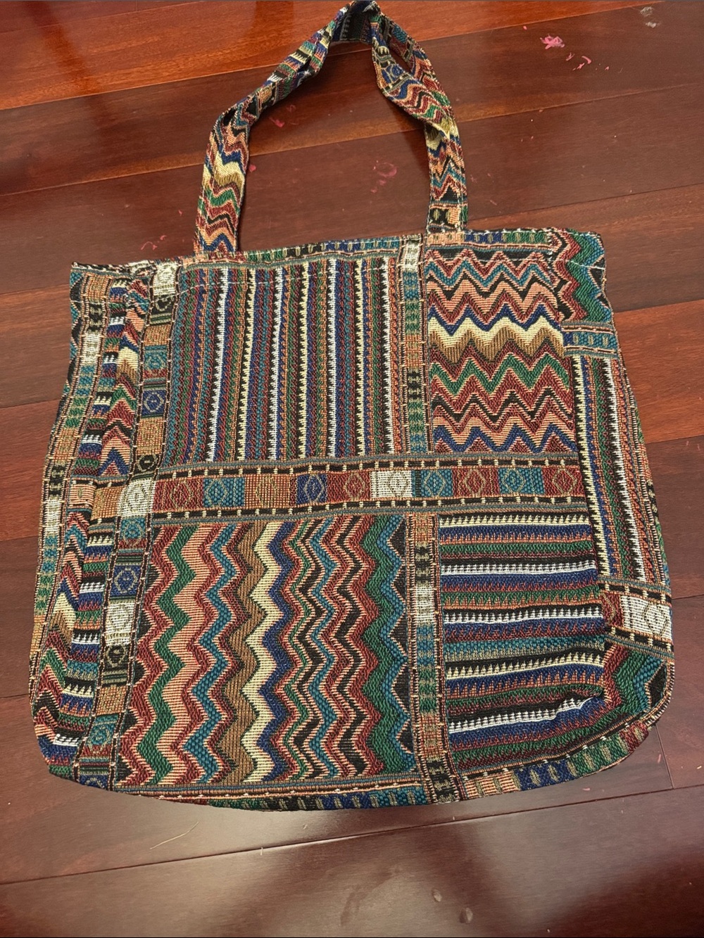 Bohemian Multicolor Woven Tote Bag